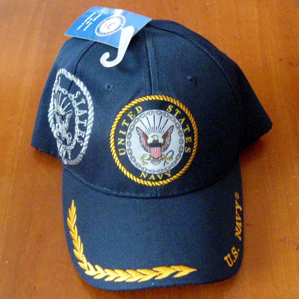 Official United States US Navy Double Crest Baseball Cap Adjustable Strapback